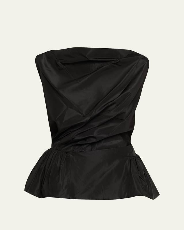 Sleeveless Draped Peplum Top